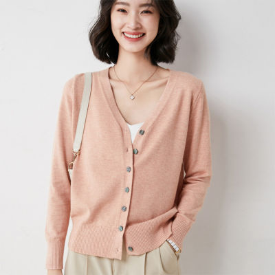 WAVLATII Women New Ligth Green Cardigan Female V-Neck Thin Black Spring Sweaters Lady Pink Autumn Outerwear Tops WS2101