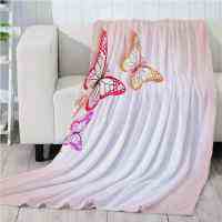 Light butterfly net drip 3D wall Plush Fleece Blanket picnic sofa