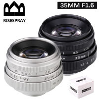 RISESPRAY 35มิลลิเมตร F1.6คู่มือโฟกัส MF นายกรัฐมนตรีเลนส์เลนส์ II สำหรับ EOSM N1 Fujifilm ฟูจิ NEX Micro 43เงินสีดำ