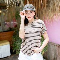 TP398-Brown_S-XL เสื้อผ้าคอตต้อนผสมเรยอน(20%)