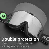 ROCKBROS Ski Goggles Snow Snowboard Sunglasses Anti-Fog Double Layers UV400 Windproof Snow Motor Eyewear Winter Skiing Goggles