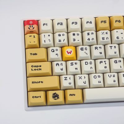 mario keycaps ปุ่มกดคีย์แคป ภาษาไทย ลาย 119 Key Cherry Profile PBT ชนิด DIY 108 คีย์