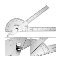 0-180 Degrees Adjustable Ruler Angle Measure Tool Woodworking (10 Cm/ 3.94 Inch)