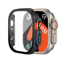 กระจก + เคสสำหรับ Apple Watch อัลตร้า49มม. สายสมาร์ทวอทช์กันชน PC + อุปกรณ์ป้องกันหน้าจอกระจกกันรอยสมาร์ทโฟนสาย Iwatch Series