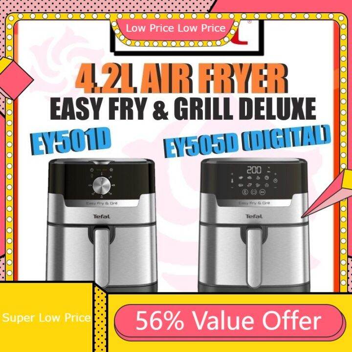 Air Fryer Tefal 2-in-1 Air Fryer Easy Fry Grill Deluxe 4.2L ( XL Size ...