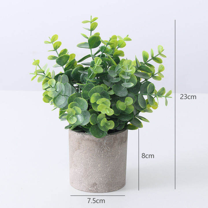 cw-nordic-artificial-green-plant-potted-bonsai-turtle-back-leaf-eucalyptus-daisy-artificial-flower-indoor-decoration-fake-flower