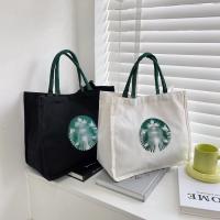 (HB-384) กระเป๋าถือ กระเป๋าผ้าสตาร์บัคStarbucks ความจุขนาดใหญ่