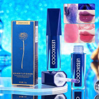 LESSXCOCOBlue Enchantress เปลี่ยนสีลิปกลอสให้ความชุ่มชื้นไม่ติดถ้วยกันน้ำและไม่ซีดจางแต่งหน้าทาปาก