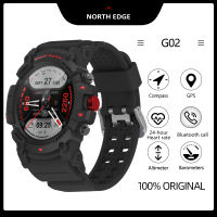 NORTH EDGE G02 GPS สมาร์ทวอท์ช360*360Dpi เครื่องวัดความสูงหน้าจอสัมผัสเต็มรูปแบบ1.39นิ้วบารอมิเตอร์เข็มทิศรองรับการโทรผ่านบลูทูธ IP67กันน้ำเข้ากันได้กับ Android IOS