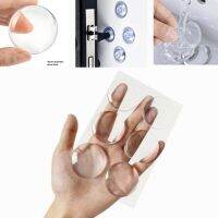 6pc Self-adhesive Silicone Transparent Soft Wall Protector Non-slip Round Doors Stop Muffler Multi-role Door Handle Wall Bumper