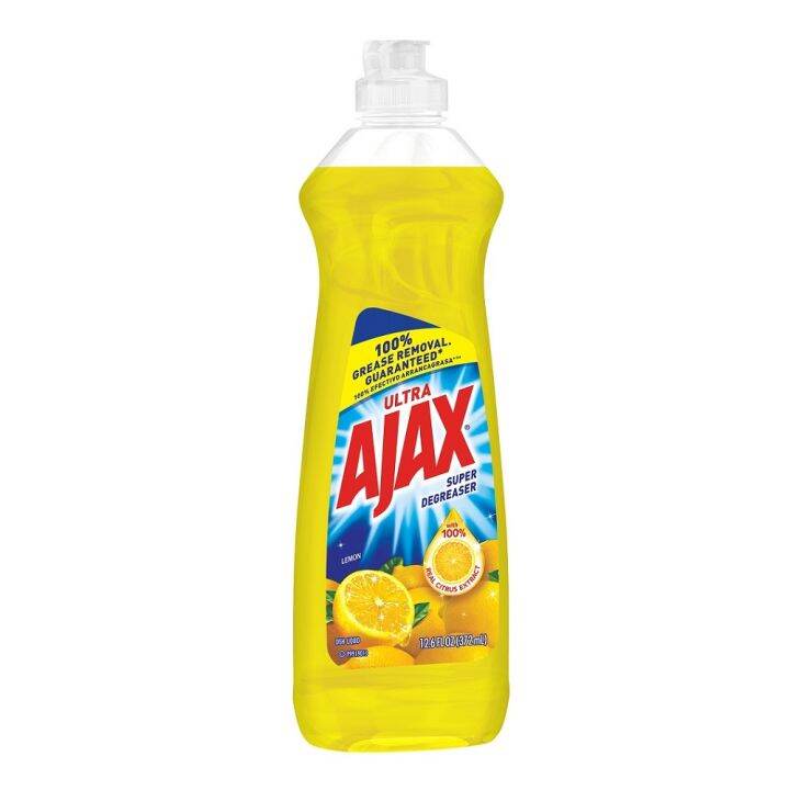 Ajax LEMON Dishwashing Liquid 12.6 FL OZ / 372 mL, SUPER DEGREASER ...