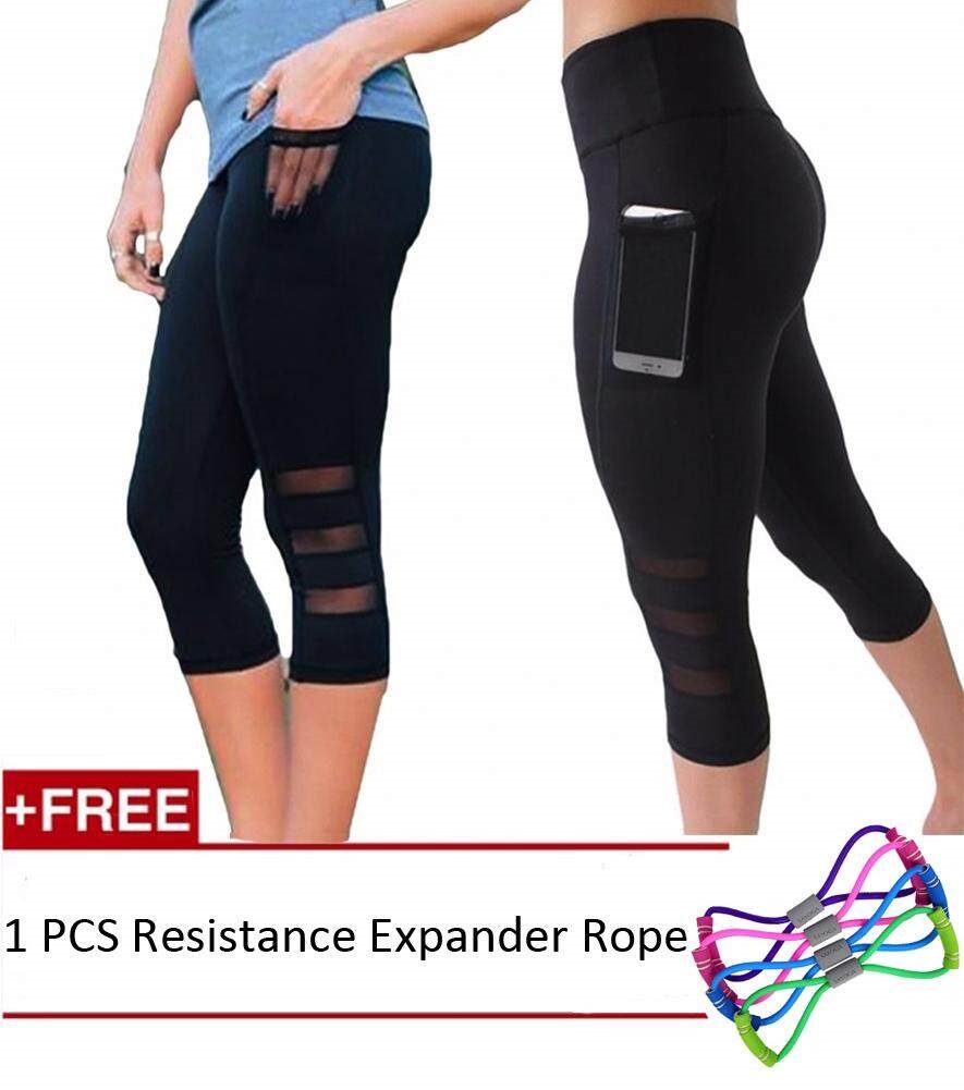 Details about   Womens Capri Yoga Pants With Pockets Gym Sports Workout Fitness Cropped Leggings 