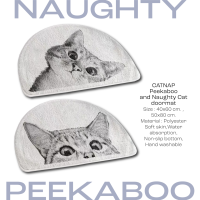 [พร้อมส่ง] พรมเช็ดเท้า ครึ่งวงกลม ลาย Naughty Cat/Peekaboo Cat by CATNAP