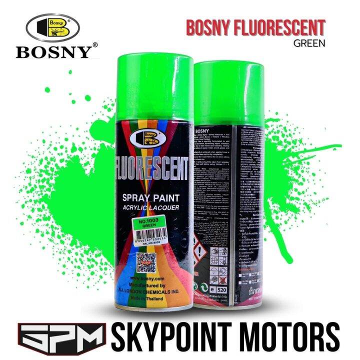 BOSNY SPRAY PAINT FLUORESCENT PAINT GREEN (9132024) Lazada PH