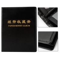 1 book60 sheets Pocket Paper Money Album Leather Note Ticket Collection Page Home Currency Book Photo Protection Banknote Stamps  Photo Albums