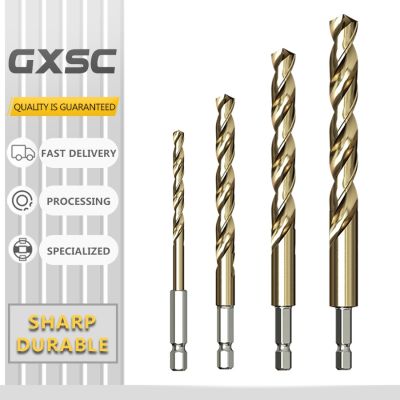 ❐✣◆ 6542high speed steel material Hex shank twist drill bit titanium-plated special stainless steel metal iron straight handle drill