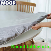 WOOK 2023 Round tablecloth waterproof and oil-proof Reusable anti-scalding table cloth, coffee table table mat pvc tablecloth reuse tablecloth Hotel restaurant greaseproof tablecloth