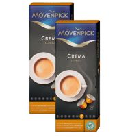 Movenpick Crema Lungo Coffee Capsules for Nespresso โมเว่นพิค ครีม่า ลุงโก้ คอฟฟี่ แคปซูล สำหรับเครื่อง เนสเพรสโซ 10 แคปซูล (2แพค)