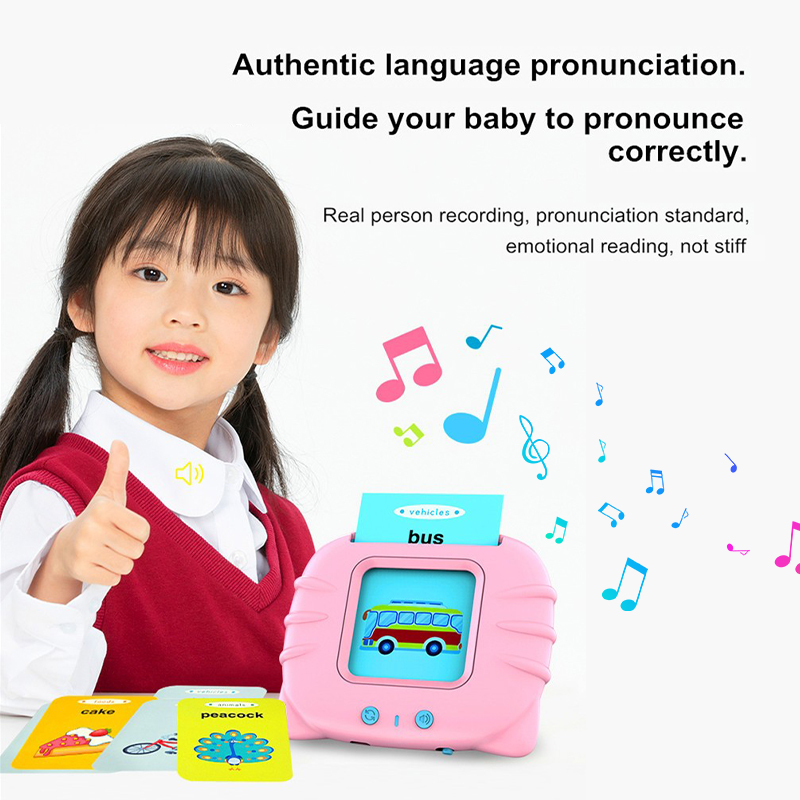 Early Learning Flash Cards Reader Machine 224pcs Cards Early Education Device Kids Preschool Learning Card Toy Talking Toys Musical with Sound Effect