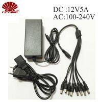 【SALE】 libvebami1988 อะแดปเตอร์จ่ายไฟ AC 100V--240V เป็น DC 12V 5A + สายไฟแยก8เส้นสำหรับระบบอนาล็อก AHD TVI CVI กล้องวงจรปิดระบบ DVR