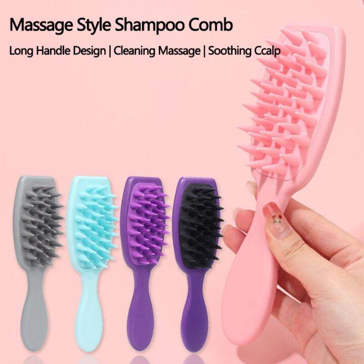 high-quality-massage-style-shampoo-comb-with-extended-handle-soft-silicone-hair-brush-wet-and-dry-bath-spa-detangling-brushes