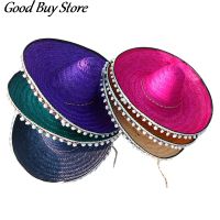 Cosplay Witch Sombrero R Tassel Beach Panama Oversized Bucket Hats Men Women Party Sun Hat Large Size Raffia Caps High Tops