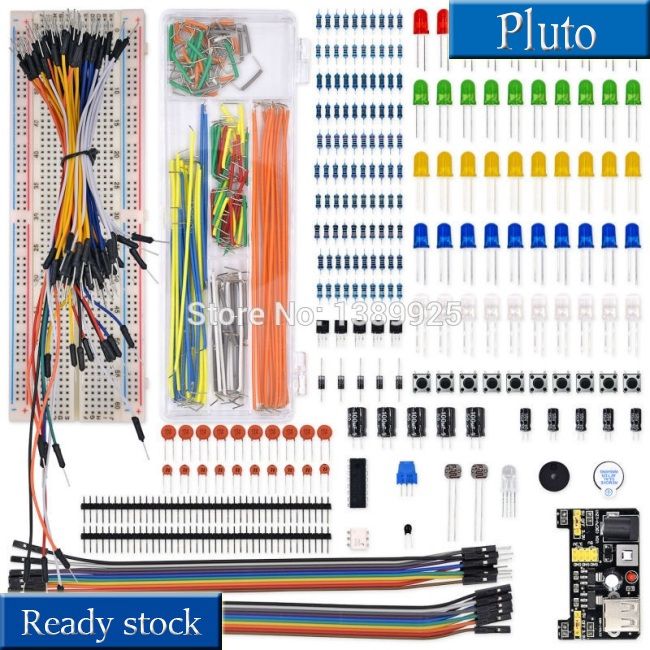 electronics-component-basic-starter-kit-with-830-tie-points-breadboard-cable-resistor-capacitor-led