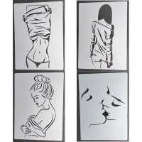 1 Pcs 21*29 Cm Woman Back View DIY Layering Stencils Wall Painting Scrapbook Coloring Embossing Album Decorative Card Template Rulers  Stencils