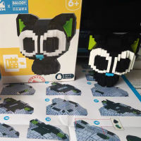 Ideas Big Eyes Black Cat การ์ตูนน่ารักสัตว์ Monster DIY Mini Diamond Building Blocks อิฐของเล่นสำหรับเด็กคริสต์มาส Gift