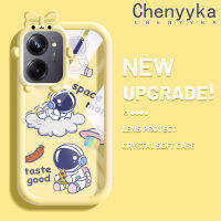 เคส Chenyyka สำหรับ Realme 10 Realme 10 Pro Plus 5G เคสลายการ์ตูนมนุษย์อวกาศน่ารักเคสโทรศัพท์โปร่งใสกันกระแทกหลากสีสร้างสรรค์สัตว์ประหลาดตัวเล็กๆเลนส์กล้องถ่ายรูปป้องกันกรอบซิลิโคนอ่อนนุ่ม