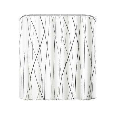Striped Shower Curtain - Heavyweight Fabric,Machine Washable,Simple Modern Grey Shower Curtains for Bathroom,71X71 INCH