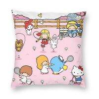 Sanrio Patty &amp; Jimmy 18 "X 18"(45*45ซม.) ปลอกหมอนชวนกอดพิมพ์ลายส่วนบุคคลปลอกหมอนที่ประณีตและโซฟาที่ทันสมัยปลอกหมอนหมอนอิงรองเอว