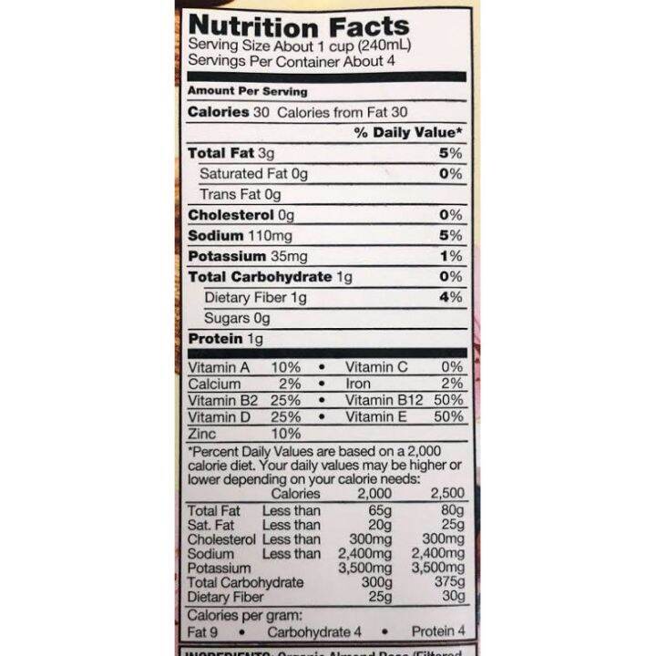 HOT DFQDJ Kirkland Almond Milk Unsweetened Original & Vanilla (Keto