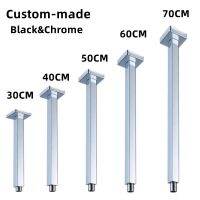 หลอดแขนติดเพดานห้องน้ำเหล็กสแตนเลสข้อต่อขยายหัวฝักบัวโครเมี่ยมสี่เหลี่ยมขนาด40/50/60/70ซม. อุปกรณ์บาร์