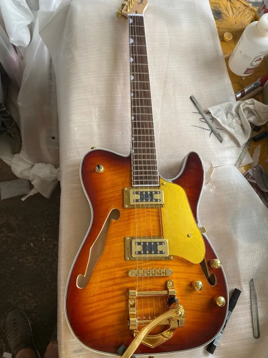 Classic Fender Telecaster Semi Hollow Body Electric Guitar Vintage