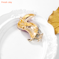 Fresh sky เข็มกลัดพลอยเทียมรูปนกหลากสีสำหรับผู้หญิงหมุดรูปสัตว์น่ารักขนาดเล็กสำหรับเป็นของขวัญเครื่องประดับเครื่องประดับดีไซน์การ์ตูน