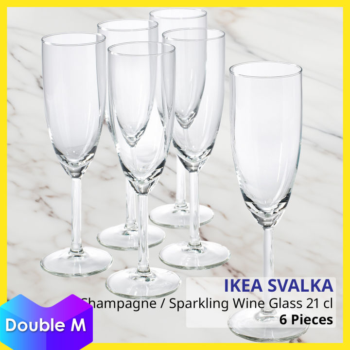 🇸🇪 Ikea Svalka Glass Champagne Sparkling Wine Clear Glass 21 Cl 6 Pieces Lazada