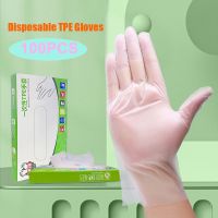 ✈﹉⊕ 100pcs Disposable Gloves Powder Free Clear Vinyl Gloves Latex Free Glove TPE Gloves for Household Food Handling Lab Work