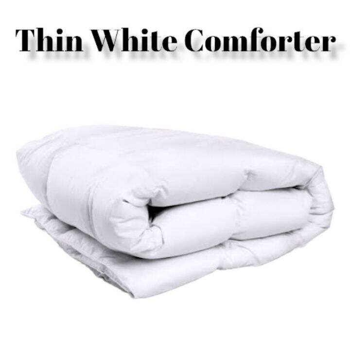 Plain white comforter double/queen/king (Thin) Size Polycotton Lazada PH
