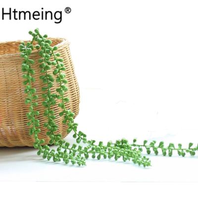 พืชแขวนประดิษฐ์สตริงสีเขียวของลูกแพร์แขวนผนังพืชประดิษฐ์ Succulents พวงหรีดสวนผนังตกแต่งกลางแจ้ง