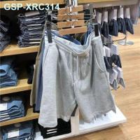 ♈◆ UNIQLO สำหรับทั้งหญิงและชายห้องลองเสื้อฝ้ายบริสุทธิ์ฤดูร้อนเทอร์รี่เนื้อละเอียดระบายอากาศได้หลวมอเนกประสงค์สีทึบกางเกงกีฬาขาสั้นห้าจุด