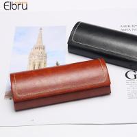 Elbru เคสหนังใส่ได้ทั้งชายและหญิงแบบพกพา,แว่นกันแดดเคสแว่นตากล่องใส่แว่นตาแบบฝาพับแว่นนิรภัยเครื่องประดับสำหรับผู้ชายและผู้หญิง