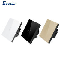 Esooli Euuk สวิตช์ผนังมาตรฐานแผงกระจกคริสตัลสวิตช์สัมผัส,1 Gang 1 Way Light Wall Touch Screen,Olny Touch Function