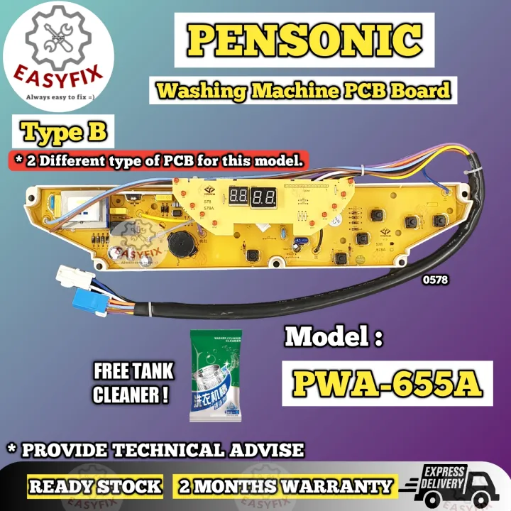 PWA-655A ( TYPE B ) PENSONIC WASHING MACHINE PCB BOARD (CONTROL BOARD ...