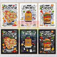 Fast Food Hamburg Pizza Advertising Poster Canvas Printing Graffiti Art Wall Decor Dining Bar Restaurant Food Wall Decoration Pipe Fittings Accessorie