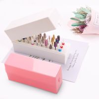 30 Holes Nail Art Drill Storage Box Grinding Polish Head Bit Holder Display Nail Drill Bits Organizer Nail Stand Manicure DPS 32