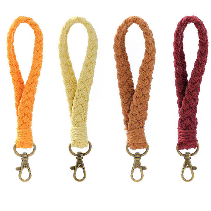 trendy-keychain-designs-unique-key-holders-woven-pendant-bracelets-braided-key-rings-cotton-cord-keychains