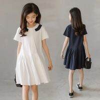 2023 Teens Girls Clothes Long T-Shirt Dress Lrregular Ruffles Half Sleeve Princess Children Dresses 5 6 7 8 9 10 11 12 14 Years