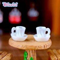 หุ่นถ้วยกาแฟขาวจำลองอาหารย่อส่วนเครื่องครัวของเล่นปลอมตุ๊กตาบ้านทำเอง Kado Bayi ของขวัญ
