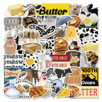 ?พร้อมส่ง?sticker สติกเกอร์ก อาหาร แฮมเบอร์เกอร์ ขนมปัง เค้ก  BUTTER วัว เนย นม MILK ชีส cake IKEA